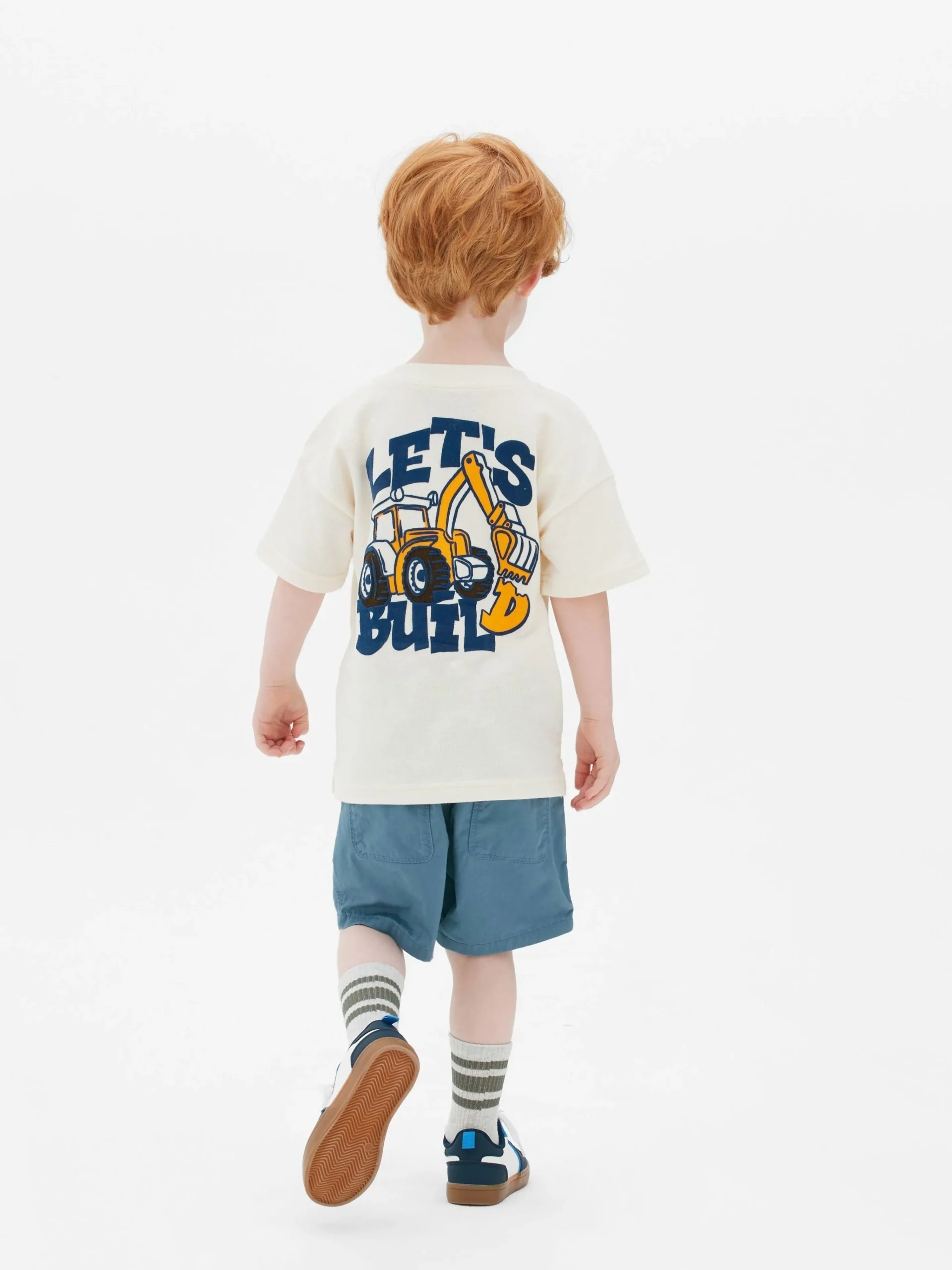 Discount Kurzärmeliges T-Shirt Mit Baggermotiv Kinder Tops Und T-Shirts