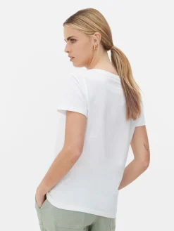 Hot Kurzärmeliges T-Shirt Mit V-Ausschnitt Damen Tops Und T-Shirts