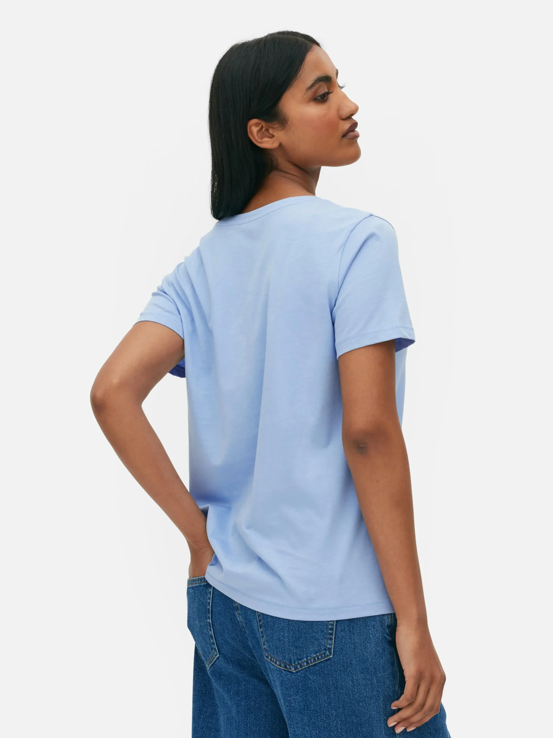 Sale Kurzärmeliges T-Shirt Mit V-Ausschnitt Damen Tops Und T-Shirts