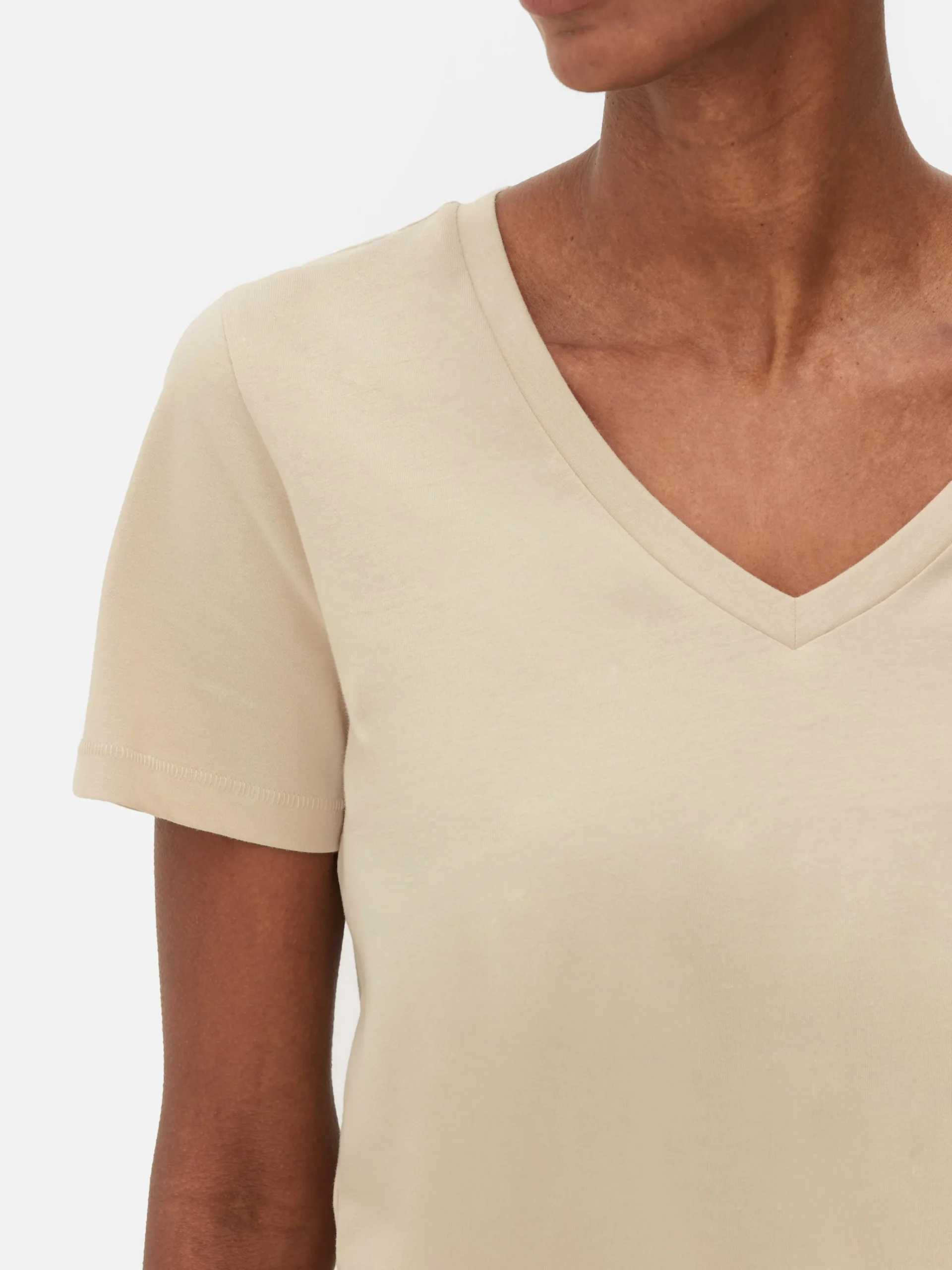 Sale Kurzärmeliges T-Shirt Mit V-Ausschnitt Damen Tops Und T-Shirts