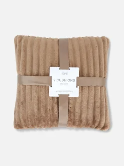 Sale Kuscheliges, Geripptes Kissen, 2er-Pack Kissen Und Bezüge