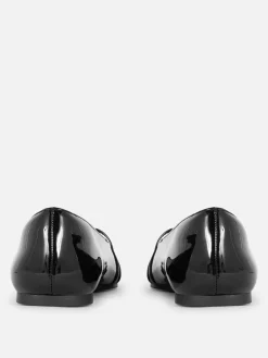 Best Lack-Ballerinas Mit Spitzer Zehenpartie Damen Flache Schuhe