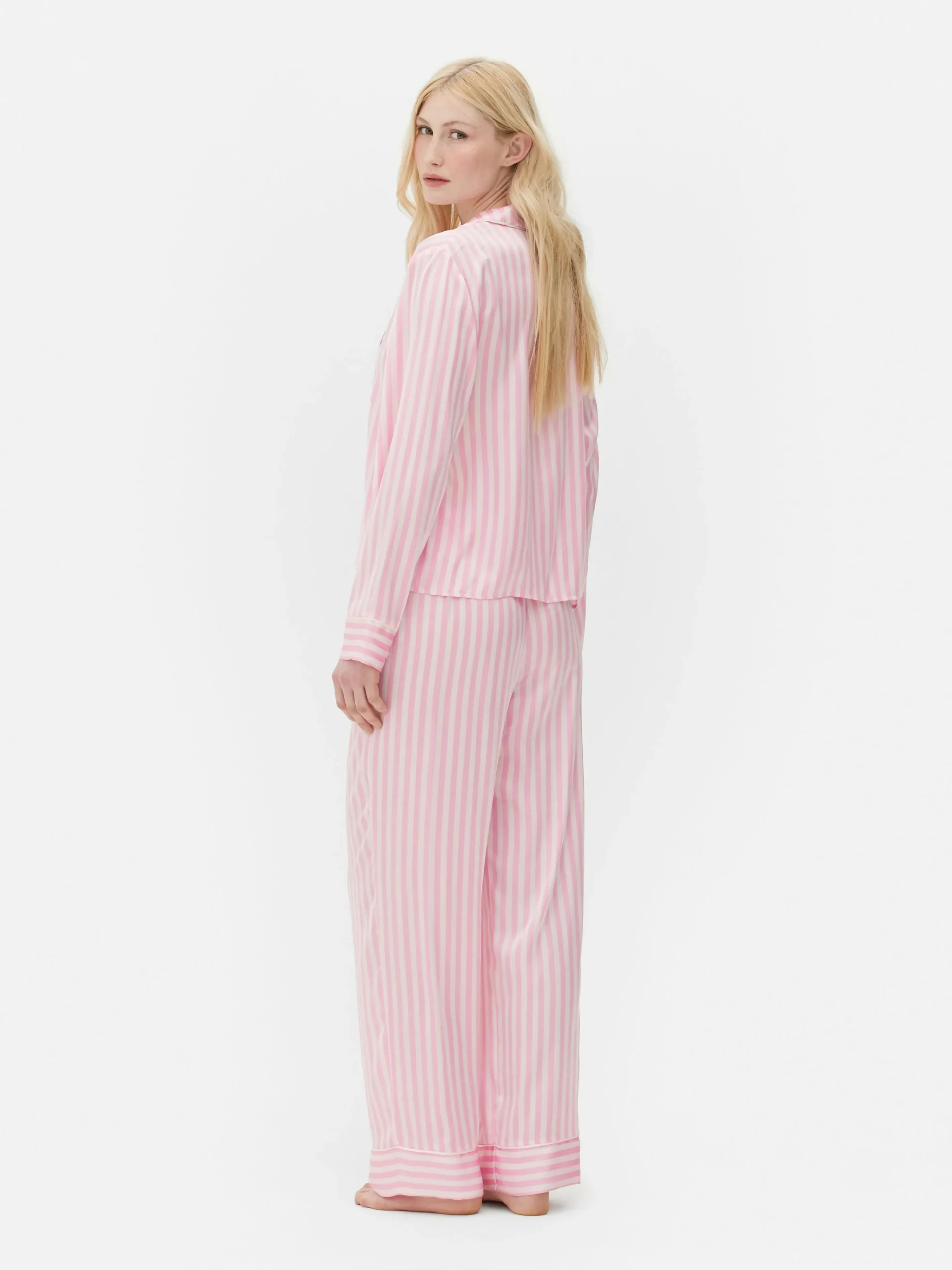 Best Langarm-Schlafanzug Aus Satin Damen Schlafanzüge