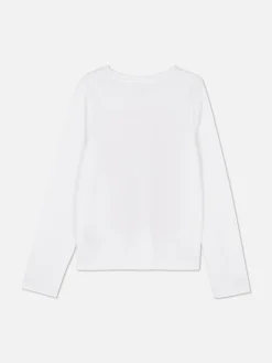 New Langarmshirt Mit Print Auf Der Brust Kinder Tops Und T-Shirts