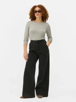 Online Langarmtop Aus Stretch-Jersey Damen Tops Und T-Shirts