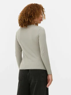 Online Langarmtop Aus Stretch-Jersey Damen Tops Und T-Shirts