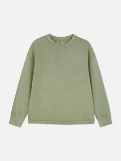 Online Langarm-T-Shirt Im Washed-Look Kinder Tops Und T-Shirts