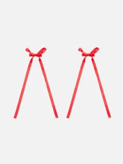 Lange Haarspangen Mit Schleife, 2er-Pack Damen Haarschmuck