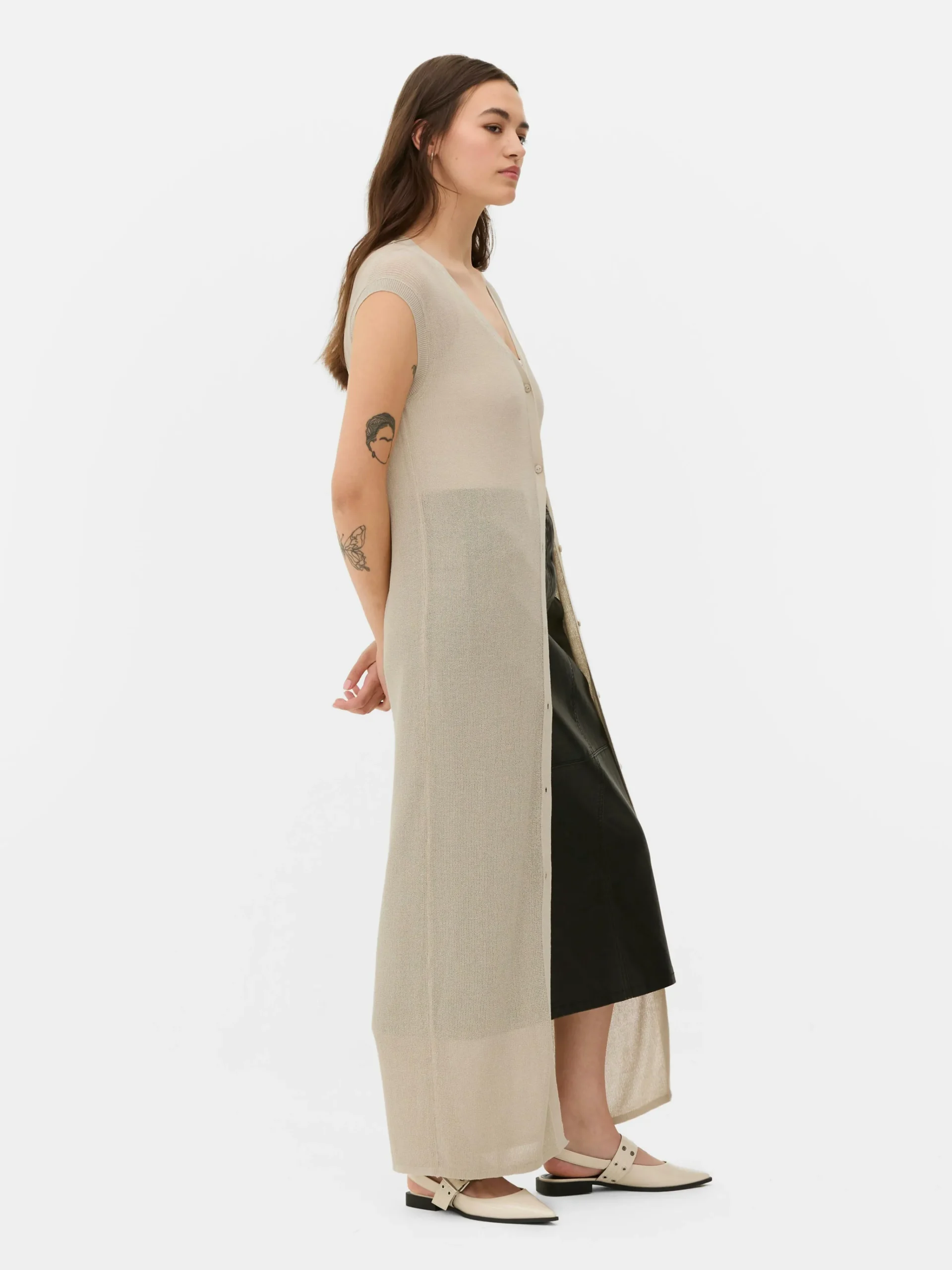 Clearance Lange, ärmellose Strickjacke Damen Pullover Und Cardigans