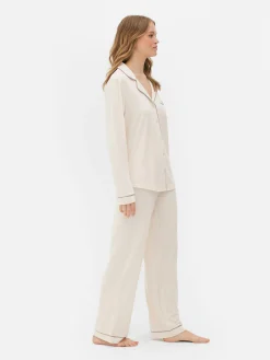 Hot Langer Boyfriend-Schlafanzug Damen Schlafanzüge