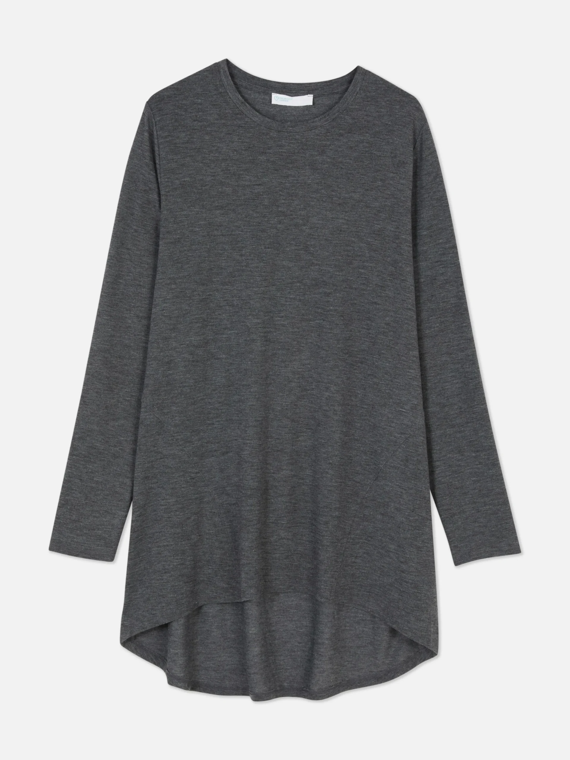 Discount Langes Langarm-Top Mit Rundem Saum Damen Tops Und T-Shirts