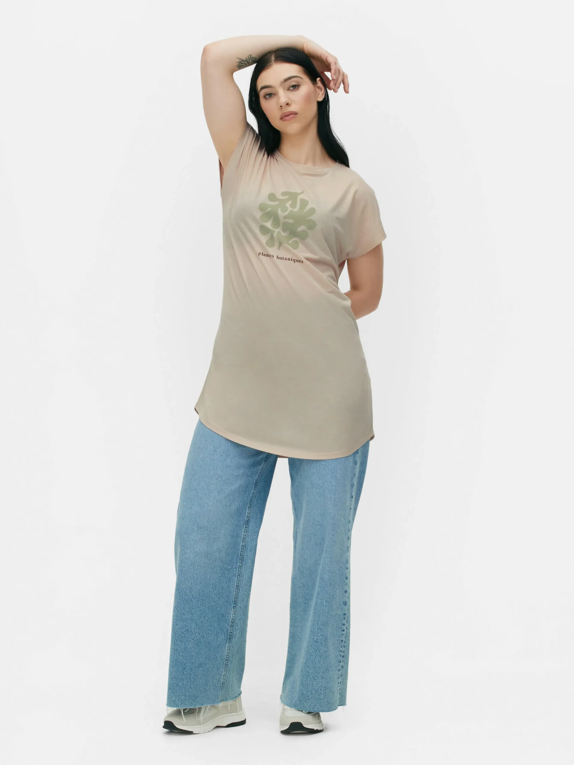 Langes T-Shirt Mit Rundhalsausschnitt Damen Tops Und T-Shirts