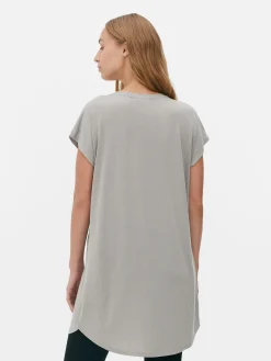 Sale Langes T-Shirt Mit Rundhalsausschnitt Damen Tops Und T-Shirts