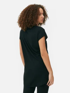 New Langes T-Shirt Mit Rundhalsausschnitt Damen Tops Und T-Shirts