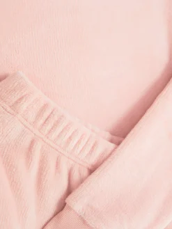 Outlet Langärmeliger Fleece-Schlafanzug Damen Schlafanzüge