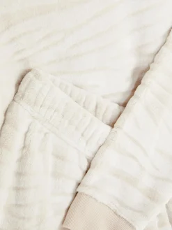 Sale Langärmeliger Fleece-Schlafanzug Damen Schlafanzüge