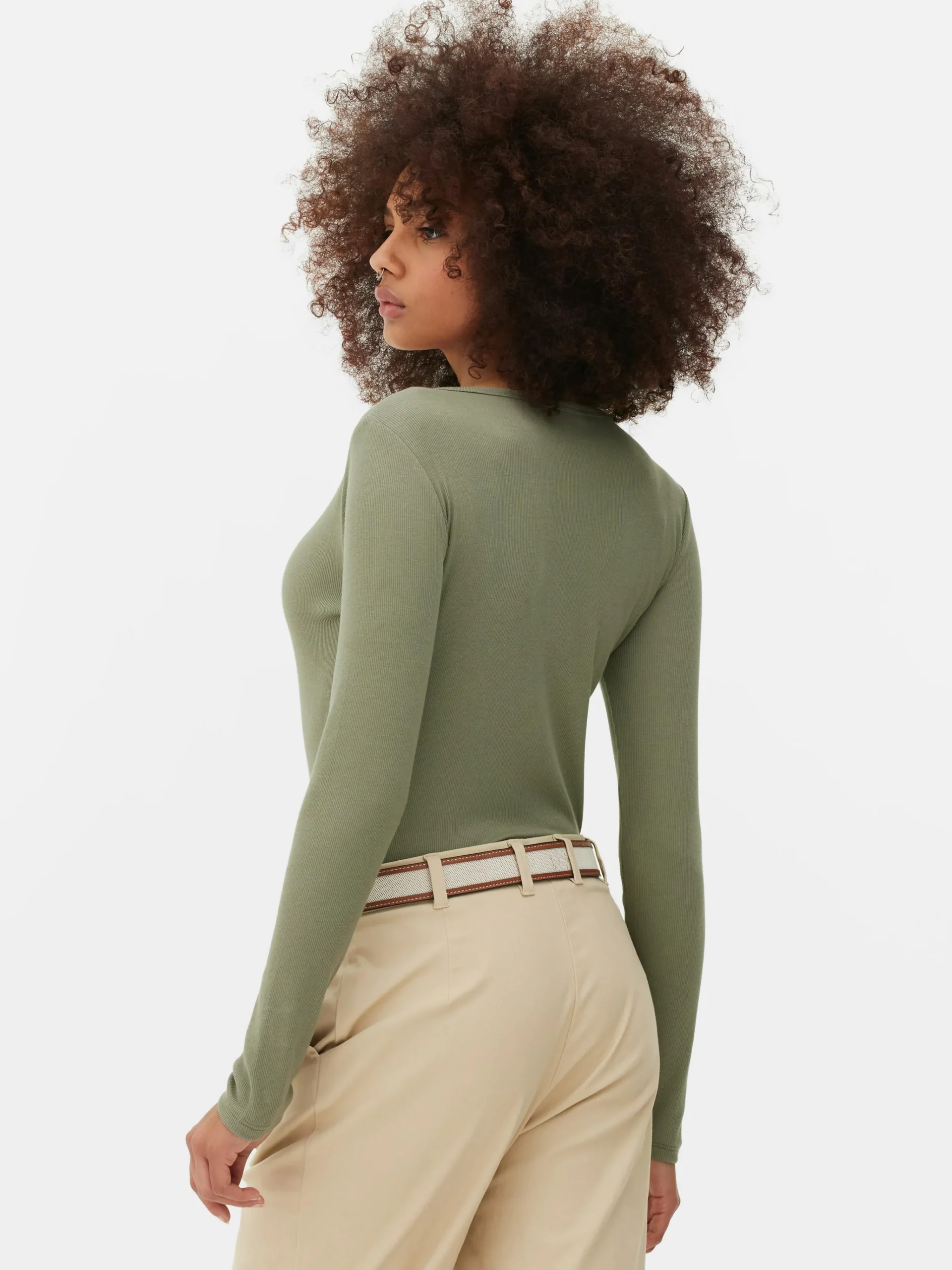 Langärmeliger Henley-Body Damen Tops Und T-Shirts