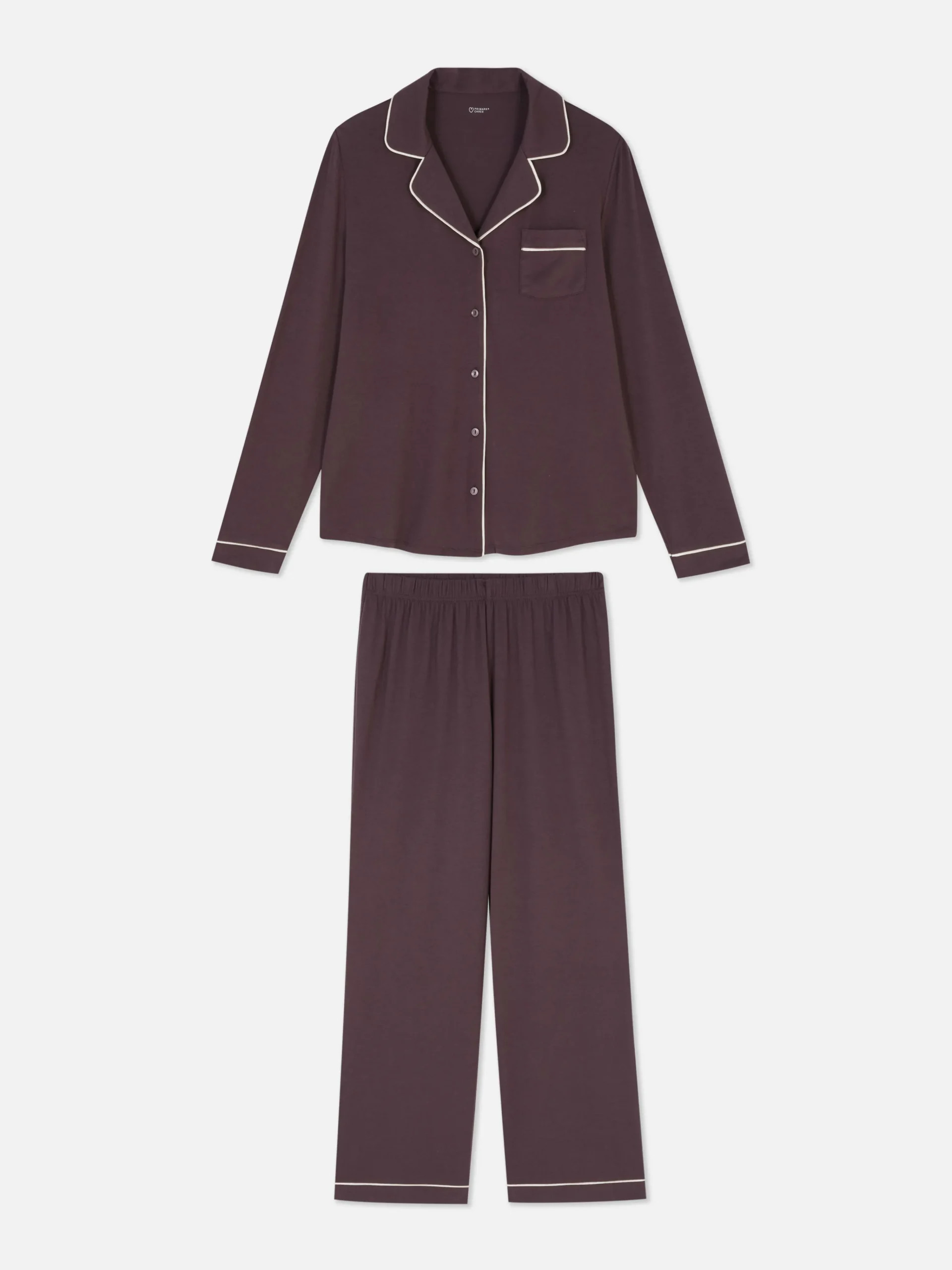 Discount Langärmeliger Jersey-Schlafanzug Im Boyfriend-Look Damen Schlafanzüge