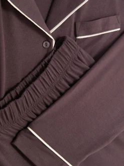 Discount Langärmeliger Jersey-Schlafanzug Im Boyfriend-Look Damen Schlafanzüge