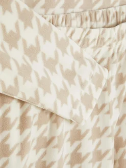 Sale Langärmeliger Microfleece-Schlafanzug Damen Schlafanzüge