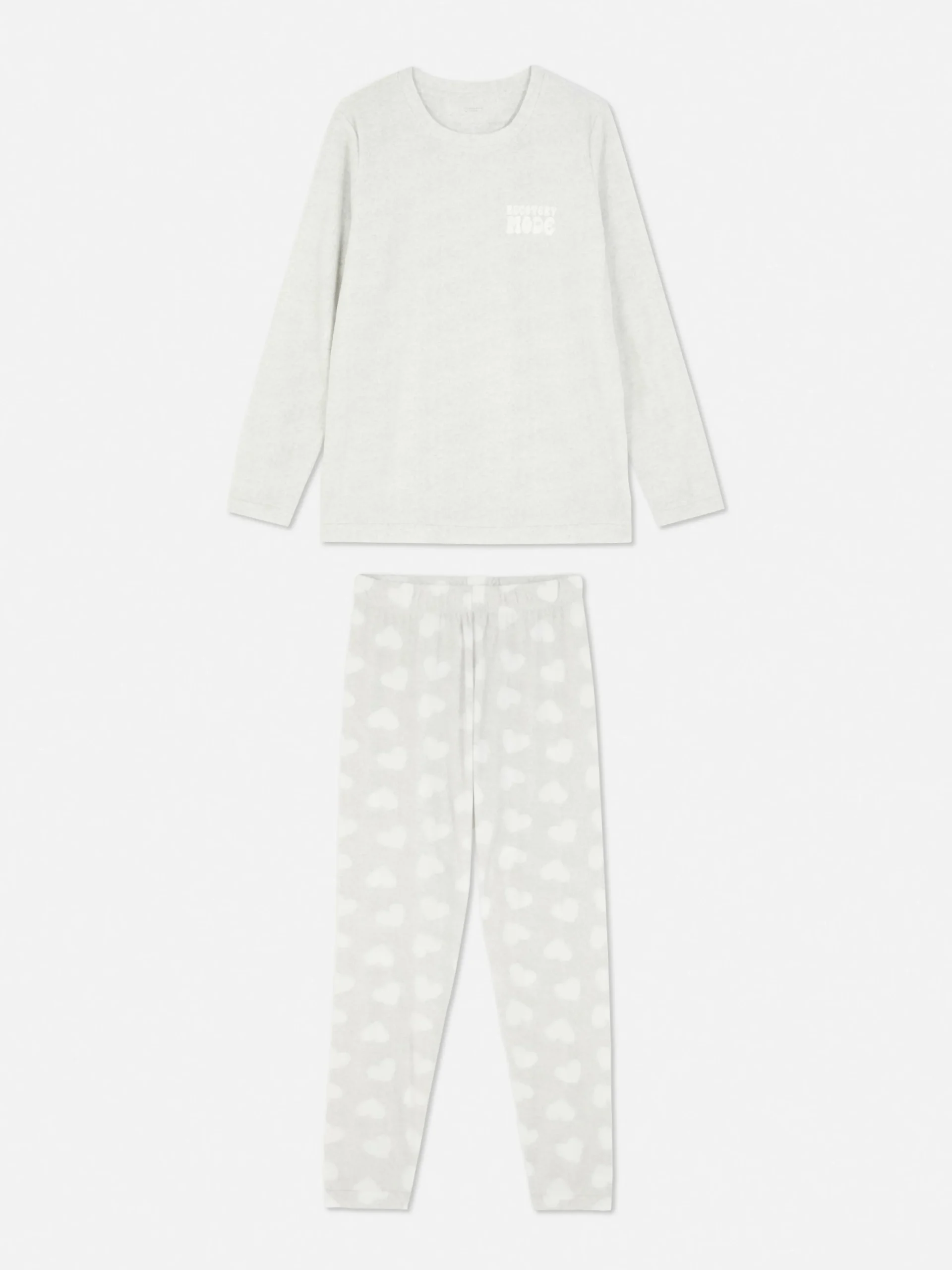 Discount Langärmeliger Mikrofleece-Schlafanzug Damen Schlafanzüge