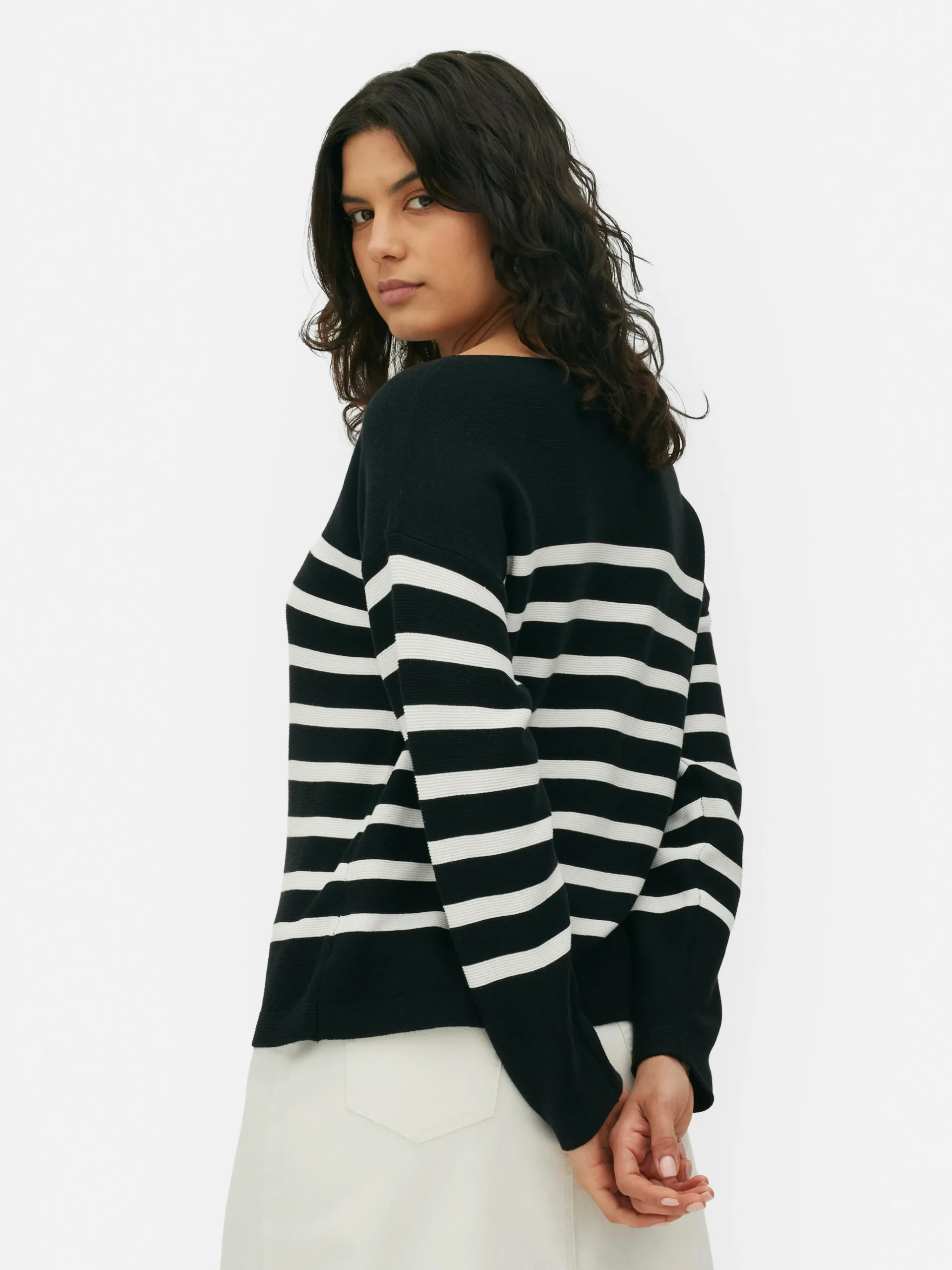 Online Langärmeliger Pullover Mit U-Boot-Ausschnitt Damen Pullover Und Cardigans