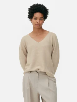 Sale Langärmeliger Pullover Mit U-Boot-Ausschnitt Damen Pullover Und Cardigans