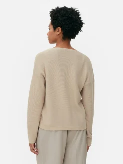 Sale Langärmeliger Pullover Mit U-Boot-Ausschnitt Damen Pullover Und Cardigans