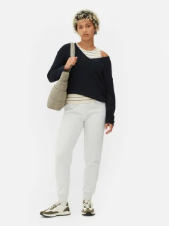 Discount Langärmeliger Pullover Mit U-Boot-Ausschnitt Damen Pullover Und Cardigans