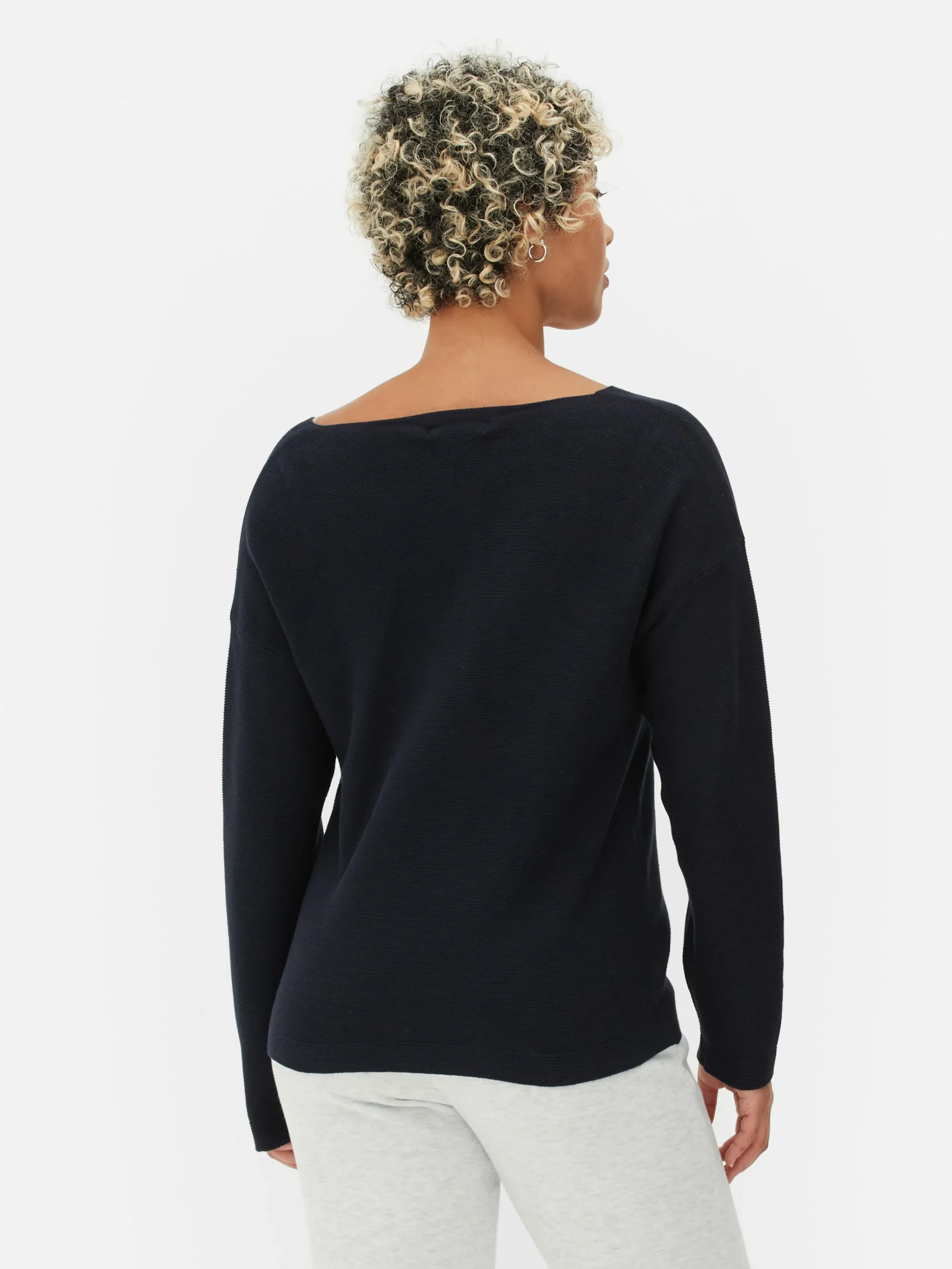 Discount Langärmeliger Pullover Mit U-Boot-Ausschnitt Damen Pullover Und Cardigans