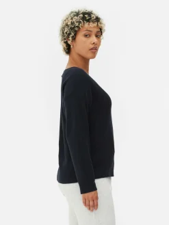 Discount Langärmeliger Pullover Mit U-Boot-Ausschnitt Damen Pullover Und Cardigans