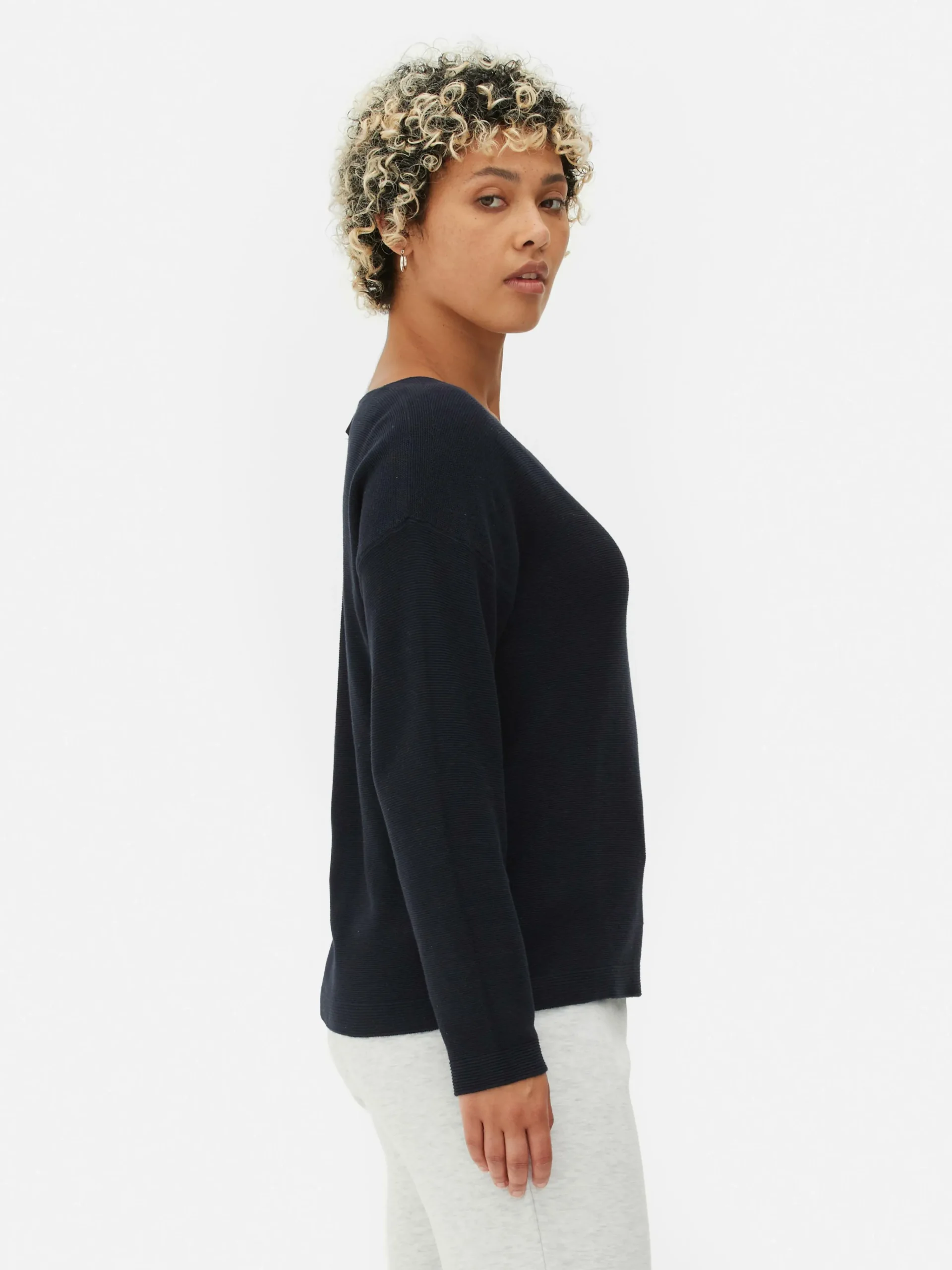 Discount Langärmeliger Pullover Mit U-Boot-Ausschnitt Damen Pullover Und Cardigans