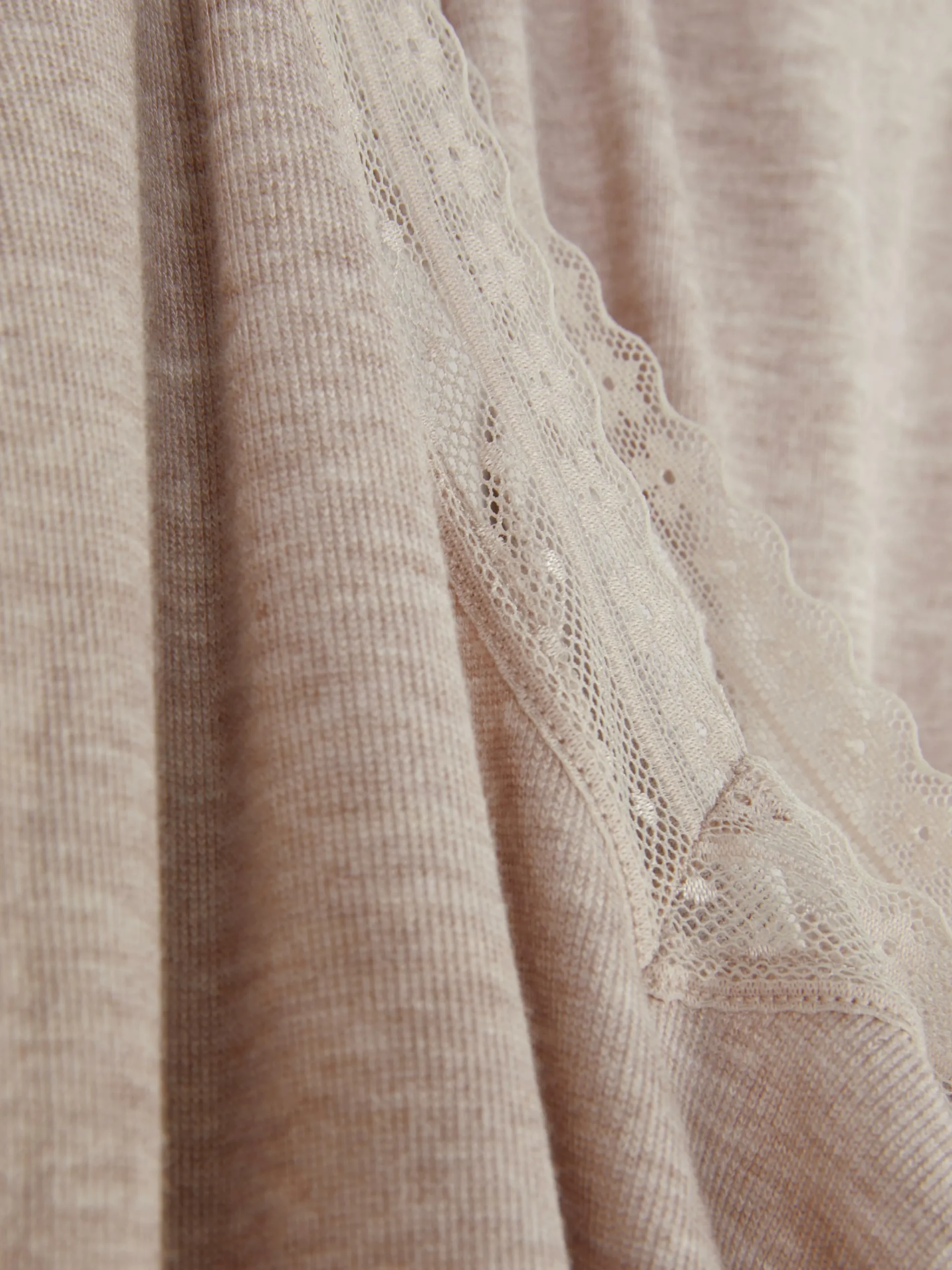 Clearance Langärmeliger Schlafanzug Mit Spitzenbesatz Damen Schlafanzüge