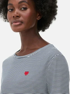 Clearance Langärmeliger Schlafanzug Mit Tasche Damen Schlafanzüge