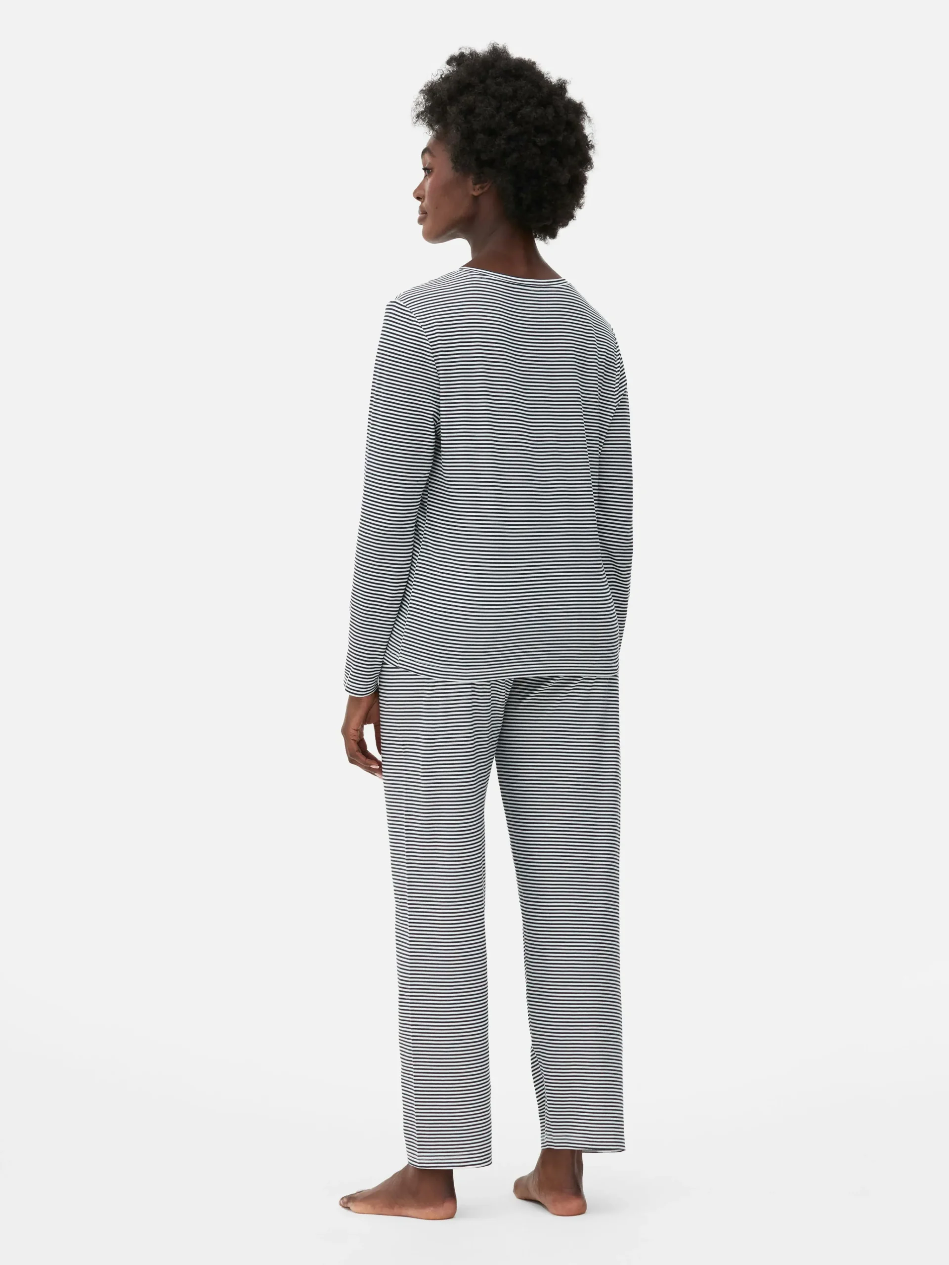 Clearance Langärmeliger Schlafanzug Mit Tasche Damen Schlafanzüge