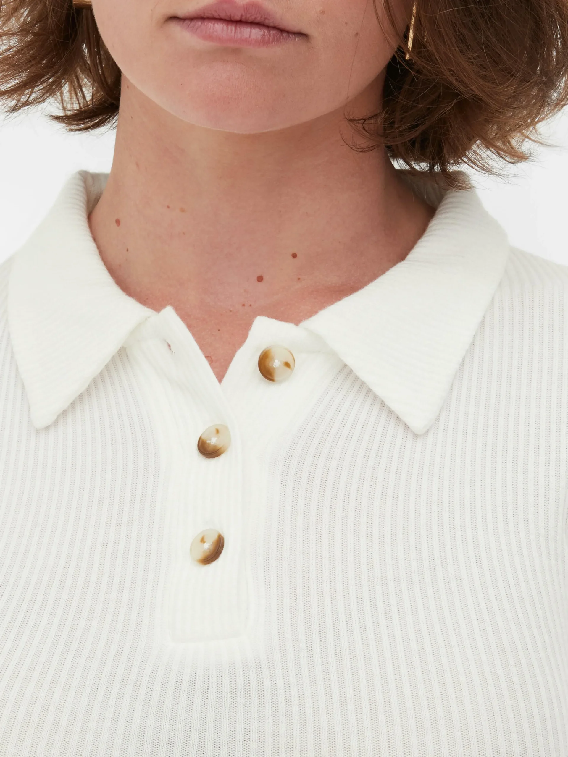 Outlet Langärmeliges, Geripptes „Rita Ora“ Poloshirt Damen Tops Und T-Shirts