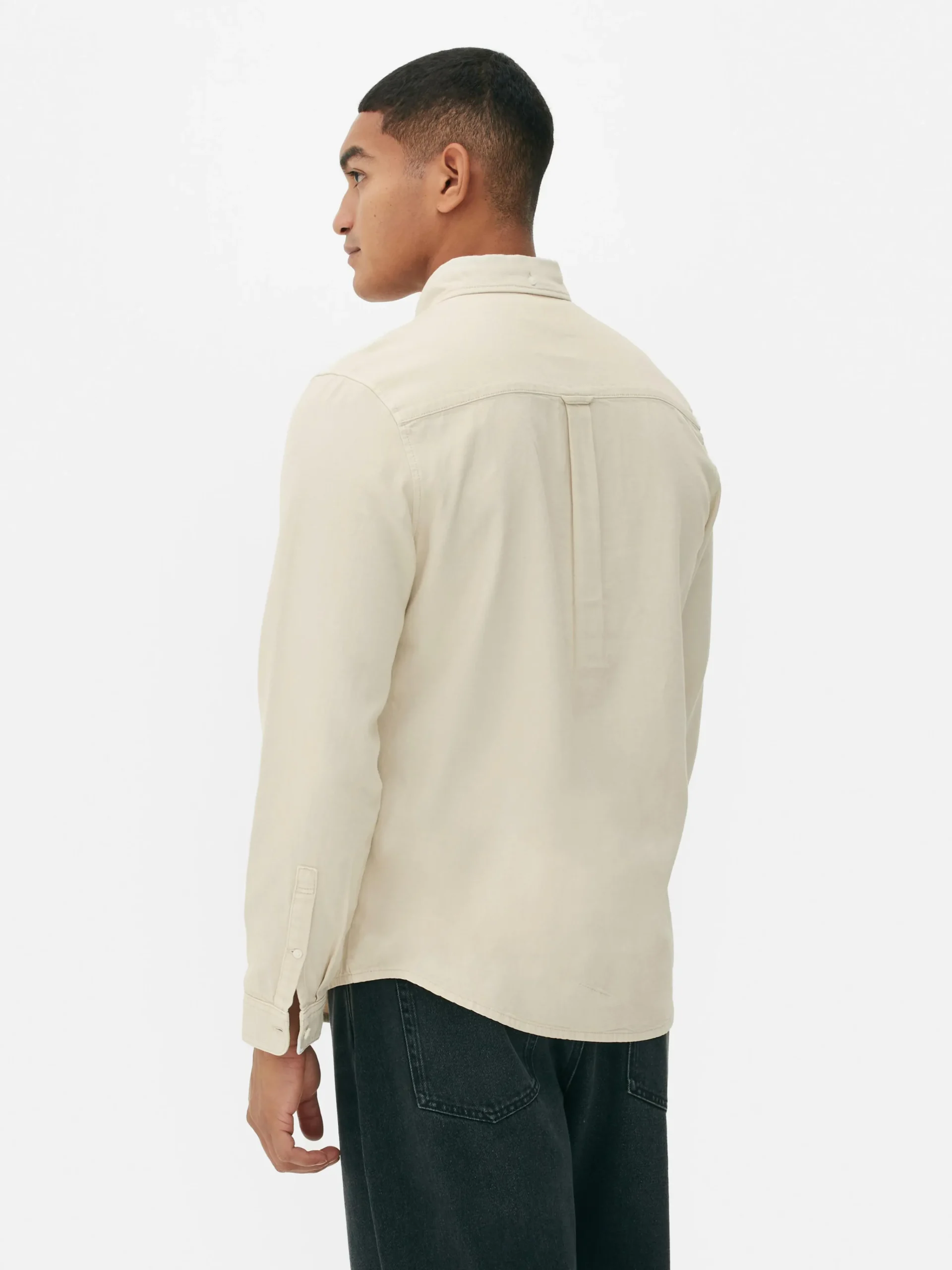 Langärmeliges Hemd Aus Baumwoll-Twill Herren Hemden