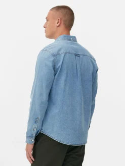 New Langärmeliges Hemd Aus Baumwoll-Twill Herren Hemden