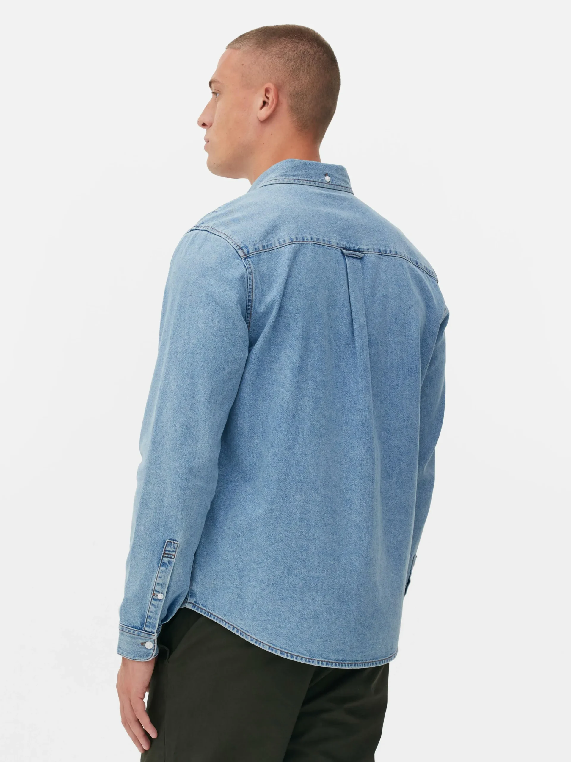 New Langärmeliges Hemd Aus Baumwoll-Twill Herren Hemden