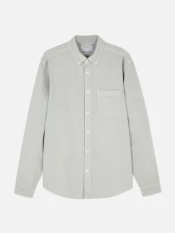 New Langärmeliges Hemd Aus Baumwoll-Twill Herren Hemden