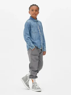 Online Langärmeliges Hemd Aus Denim Kinder Hemden