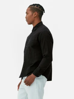 Sale Langärmeliges Jacquardhemd Herren Hemden