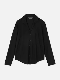 Discount Langärmeliges Jerseyhemd Damen Blusen