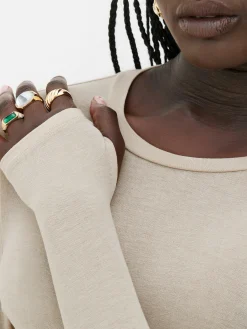 Hot Langärmeliges „Rita Ora“ Stretch-T-Shirt Damen Tops Und T-Shirts