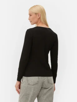 Sale Langärmeliges Stretch-T-Shirt Damen Tops Und T-Shirts