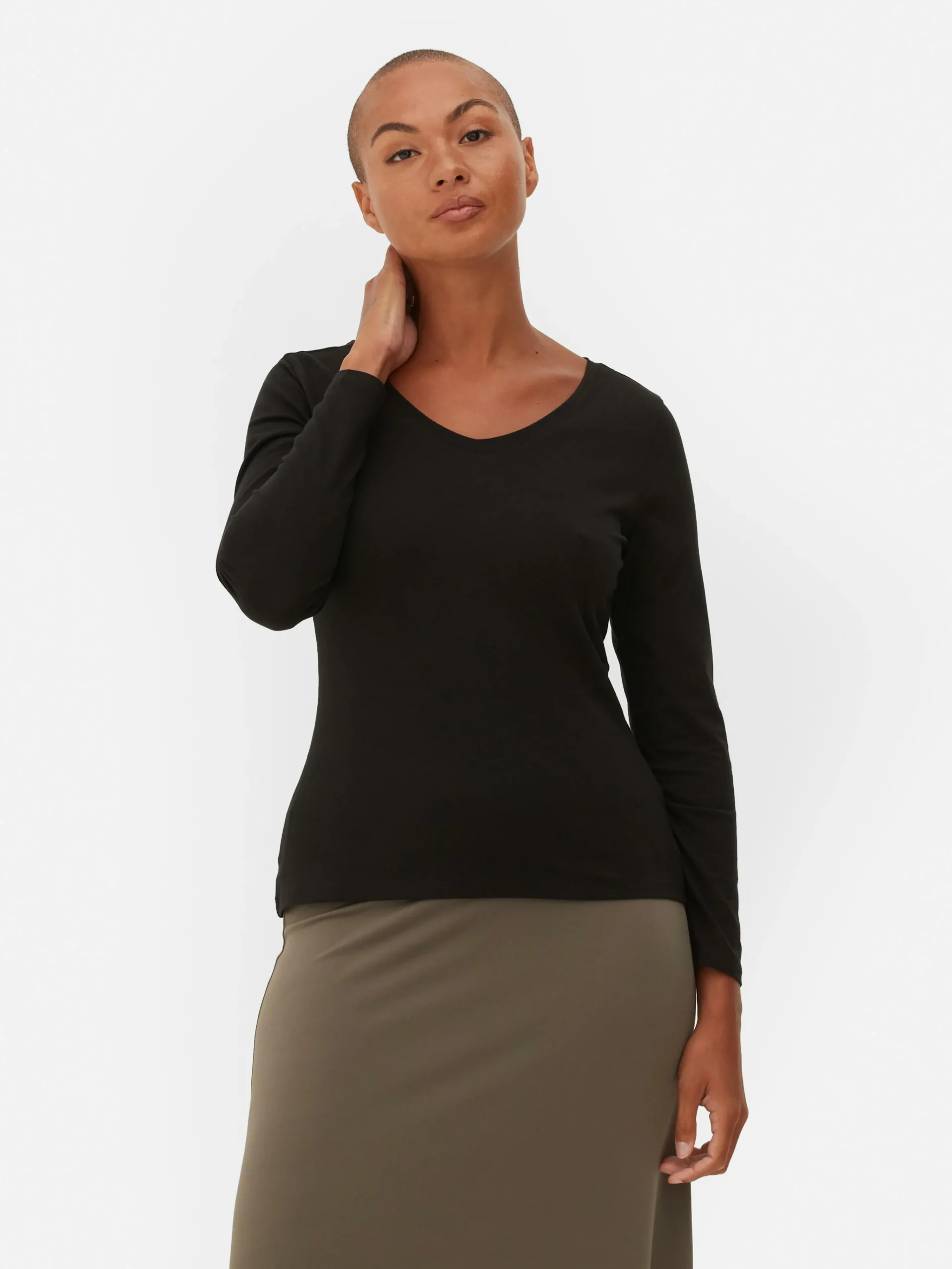 Discount Langärmeliges Stretch-T-Shirt Damen Tops Und T-Shirts
