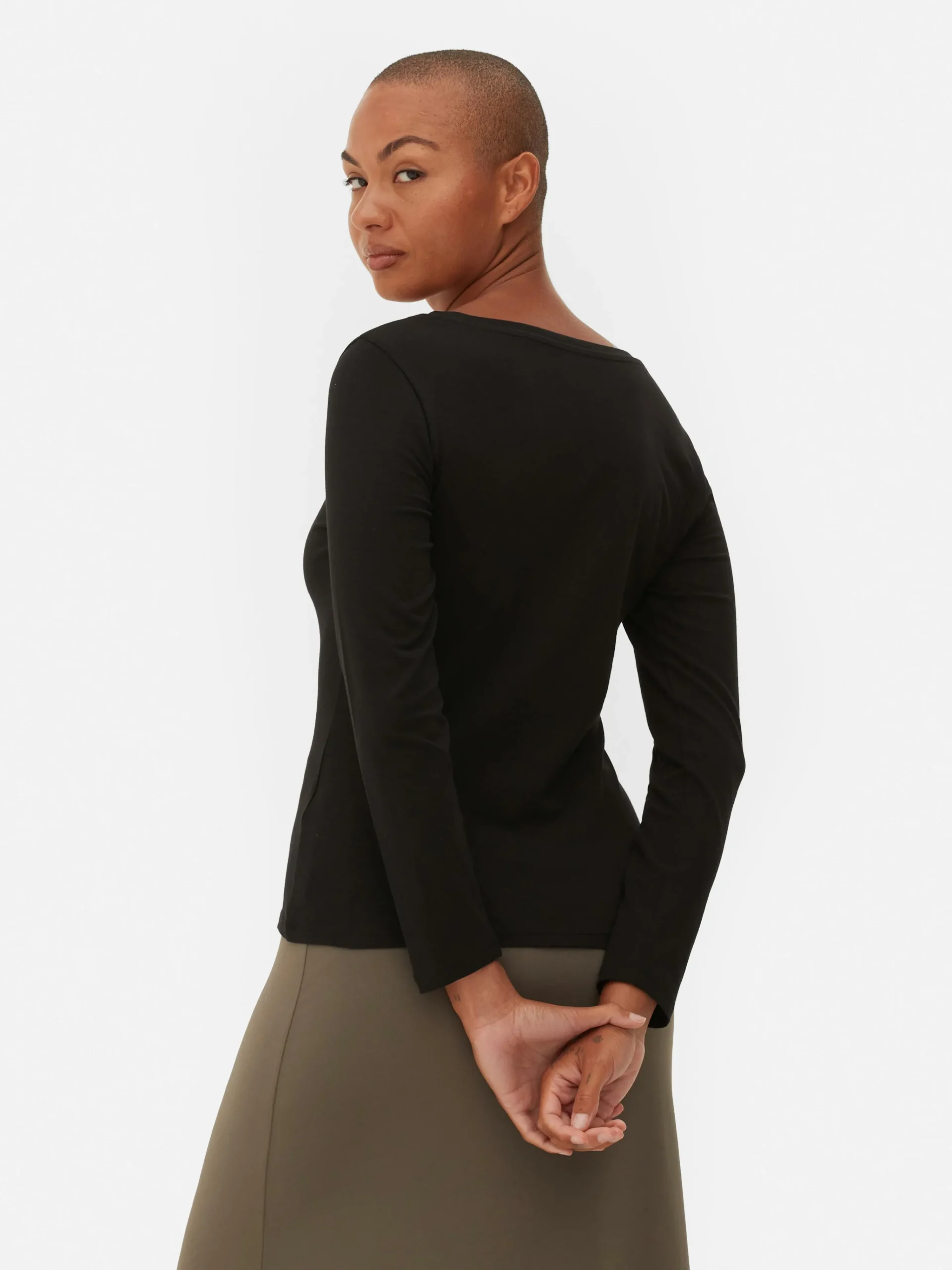 Discount Langärmeliges Stretch-T-Shirt Damen Tops Und T-Shirts