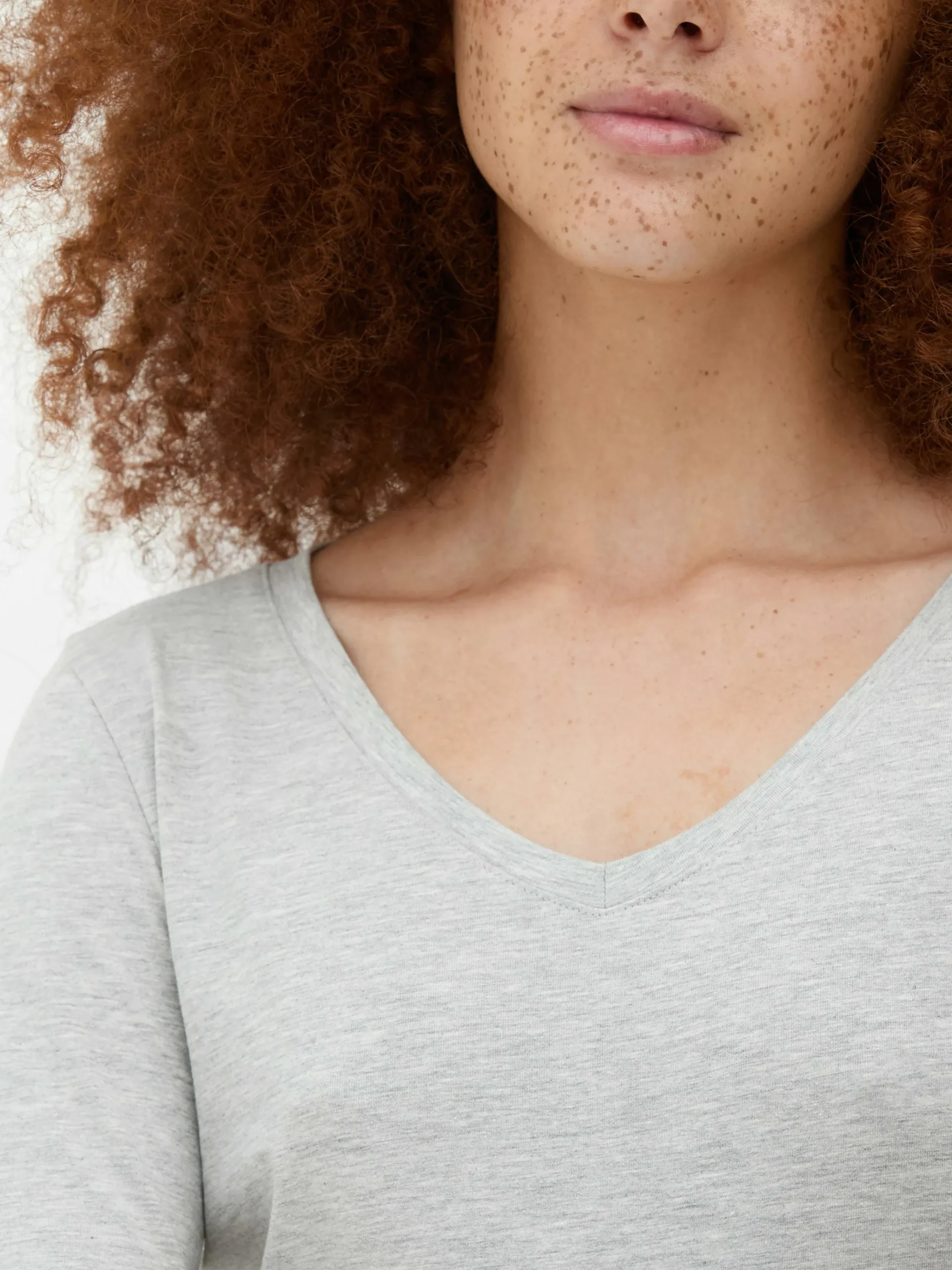 Outlet Langärmeliges Top Mit V-Ausschnitt Damen Tops Und T-Shirts