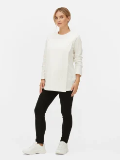 Hot Langärmeliges Umstandstop In Wickeloptik Damen Tops Und T-Shirts