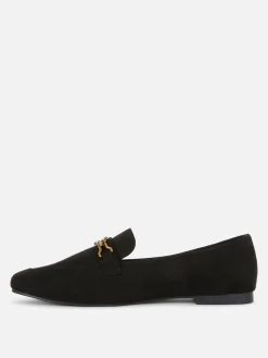 Loafer Mit Kettendetail In Weiter Passform Damen Flache Schuhe